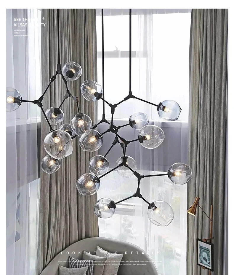 Modern Glass LED Chandelier Ball Lighting Lustre for Living Room Villa Bedroom Pendant Lamp Indoor Decoration Kitchen Fixtures 33 Modern Glass LED Chandelier Ball Lighting Lustre for Living Room Villa Bedroom Pendant Lamp Indoor Decoration Kitchen Fixtures 33