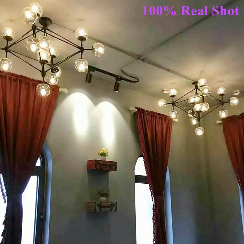 Modern 3/5/10/15/21 Heads Magic Bean Iron Pendant Light Vintage Glass Ball Lights American Nordic Dinning Room Hanging Lamps 28 Modern 3/5/10/15/21 Heads Magic Bean Iron Pendant Light Vintage Glass Ball Lights American Nordic Dinning Room Hanging Lamps 28