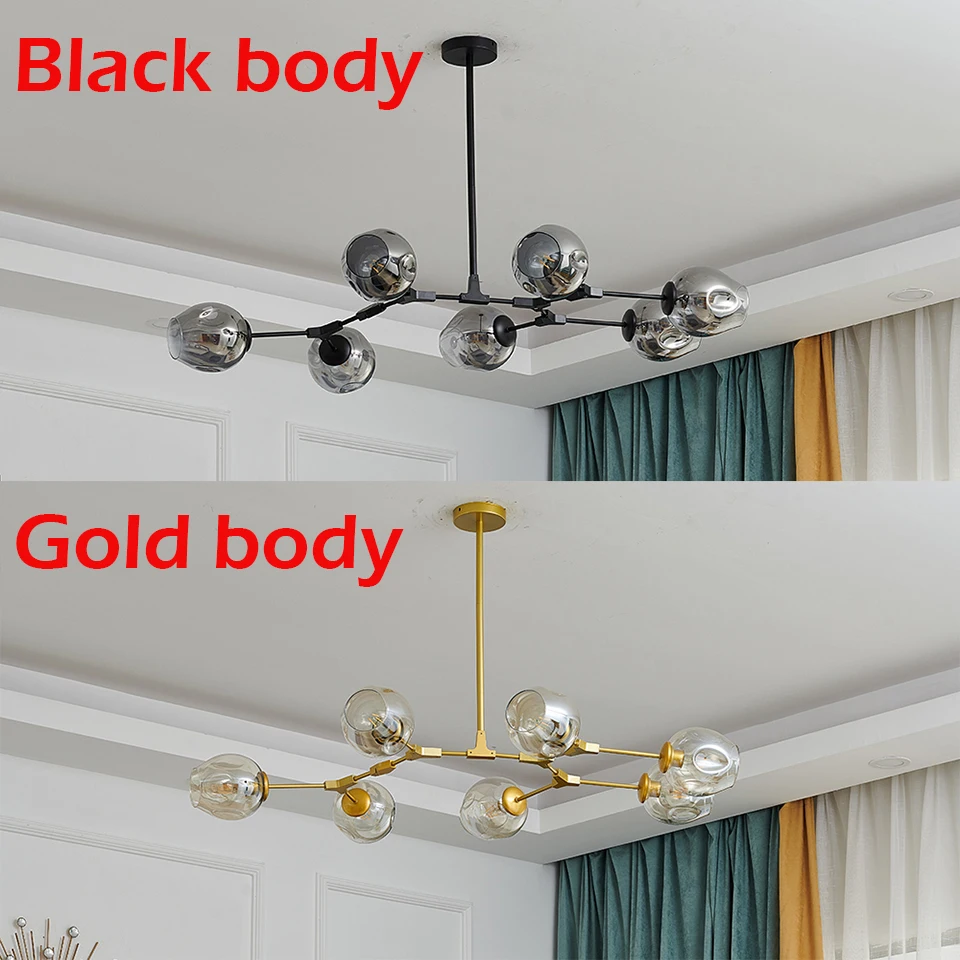 Modern Glass LED Chandelier Ball Lighting Lustre for Living Room Villa Bedroom Pendant Lamp Indoor Decoration Kitchen Fixtures 4 Modern Glass LED Chandelier Ball Lighting Lustre for Living Room Villa Bedroom Pendant Lamp Indoor Decoration Kitchen Fixtures 4