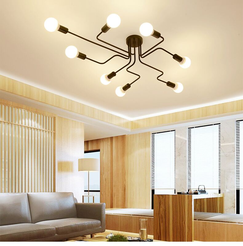 Sputnik Linear Flush Mount Ceiling Chandelier (4) Sputnik Linear Flush Mount Ceiling Chandelier 4