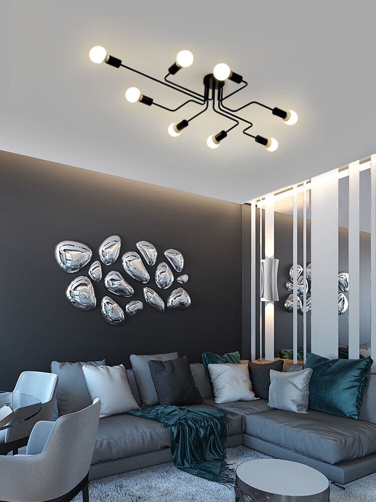 Sputnik Linear Flush Mount Ceiling Chandelier (7) Sputnik Linear Flush Mount Ceiling Chandelier 7